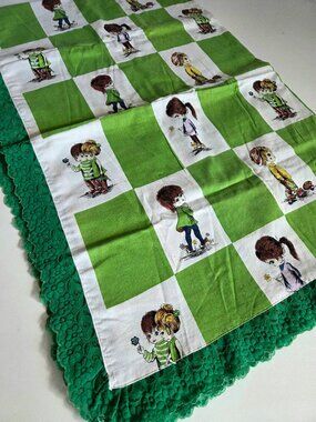 Handmade Kids Blanket Bed Cover Table Cloth Checkers Design Boys Girls